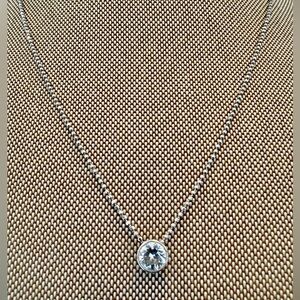 Elegant Silver Necklace with Crystal Pendant